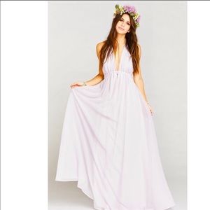 NWOT show me your mumu lavender chiffon Luna maxi